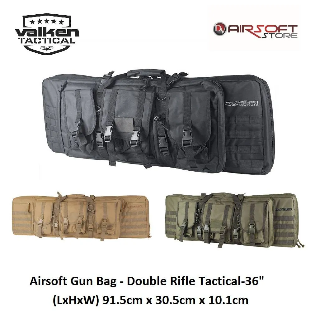 [2100000002498] Airsoft Gun Bag - Double Rifle Tactical-36" (Black)
