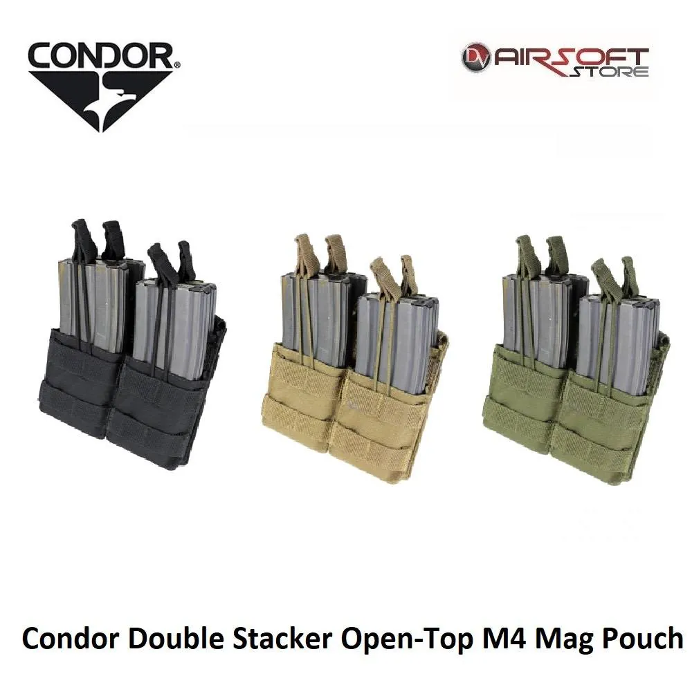 [2100000003570] Condor Double Stacker Open-Top M4 Mag Pouch (Black)