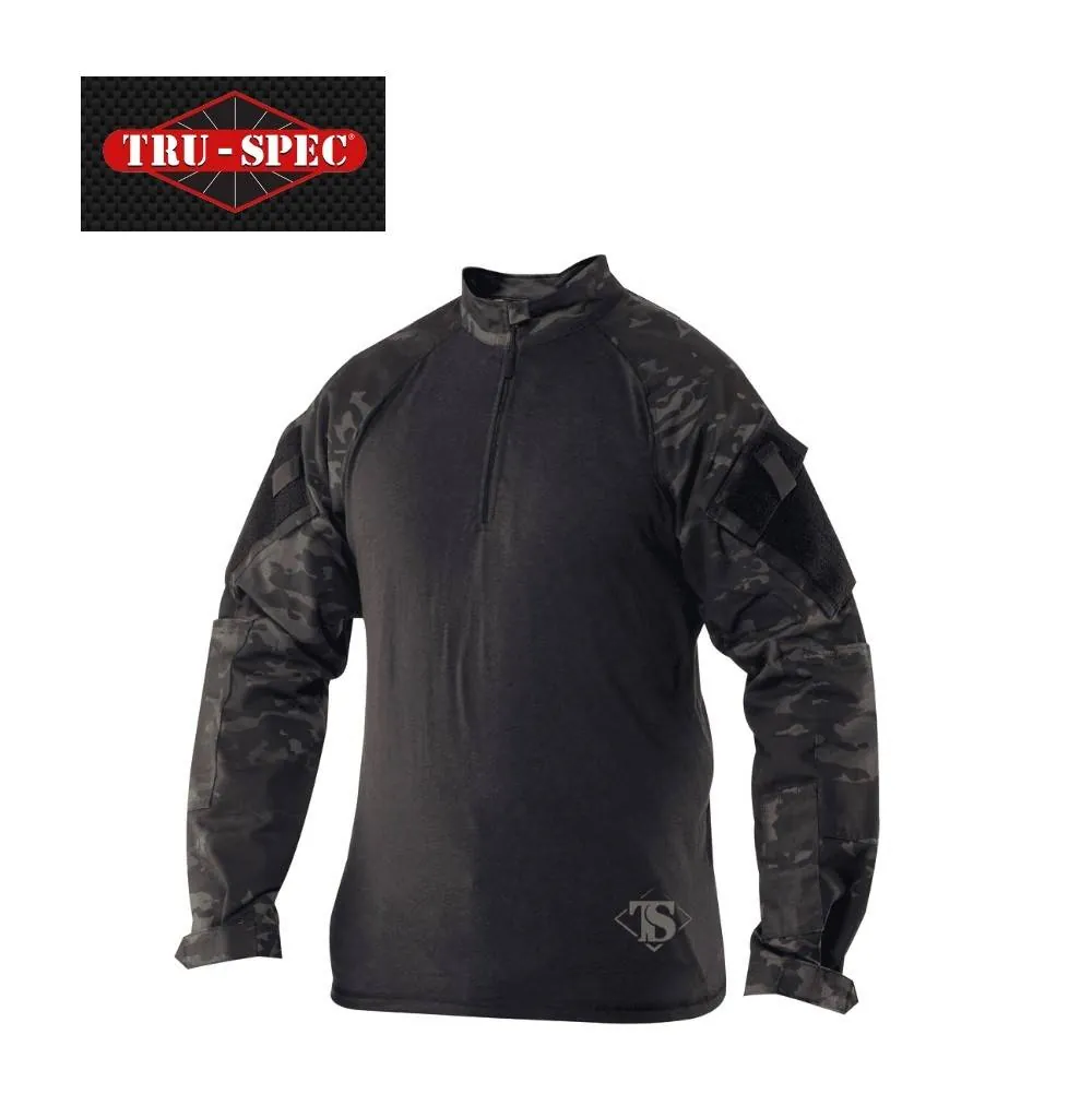[2100000014002] TRU 1/4 ZIP COMBAT SHIRT - MC BK (S-R)