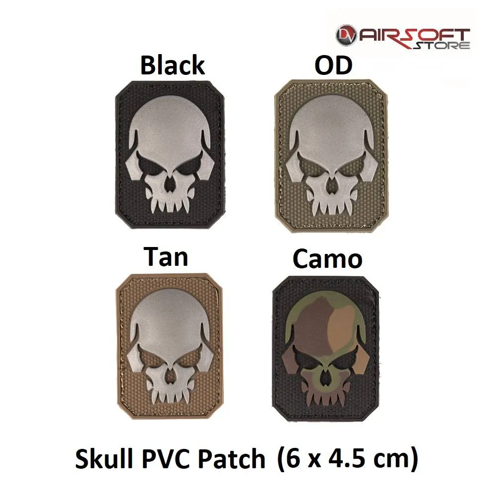 [2100000028474] Skull PVC Patch (Black)