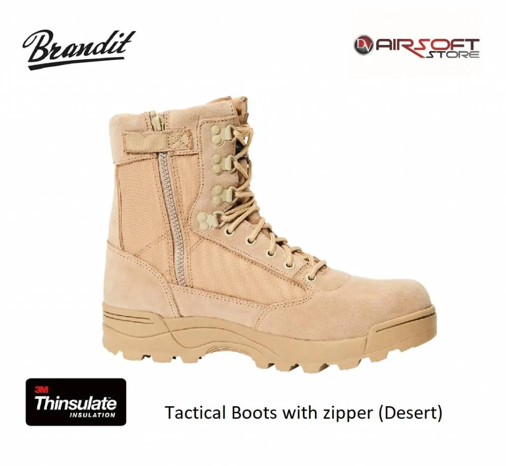 [2100000030521] Tactical Boots with zipper (Desert) (39)