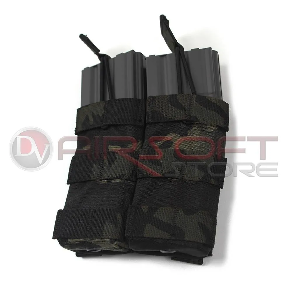 [2100000006175] Double Open Top  5.56 Mag Pouch - MC Black