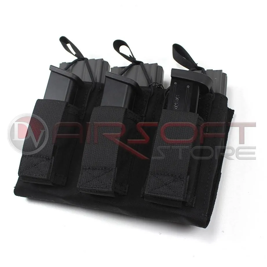 Triple Open Top rifle & pistol Mag 500D - BK
