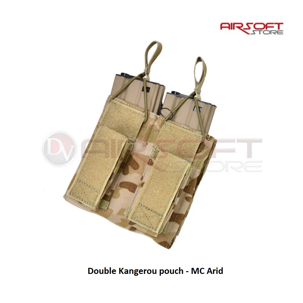 Double Open Top Rifle & Pistol Magazine Pouch - MC Arid