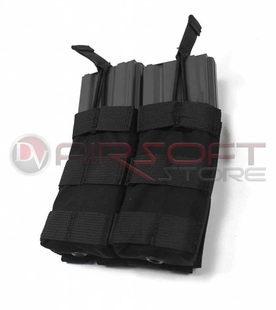 [2100000006656] Double Open Top  5.56 Mag Pouch - BL