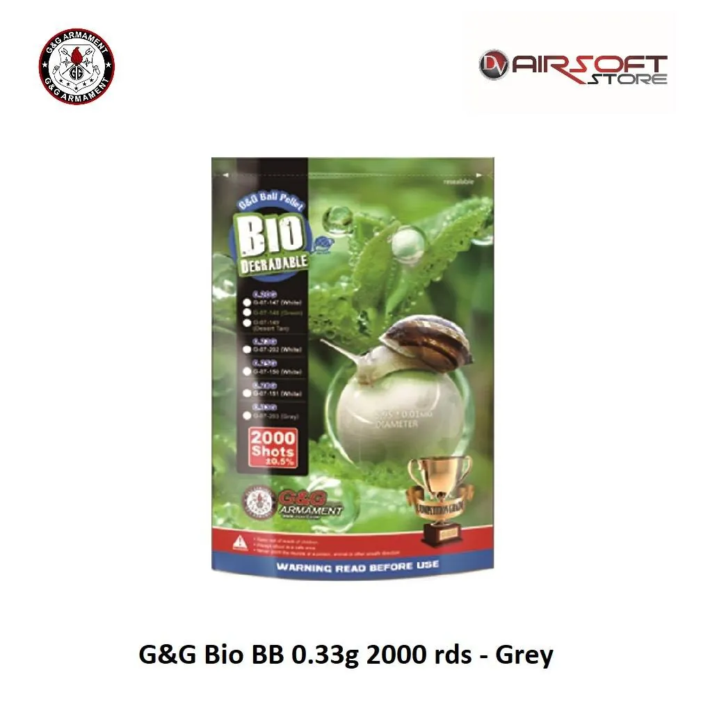 [2100000009473] G&G Bio BB 0.33g 2000 rds - Grey