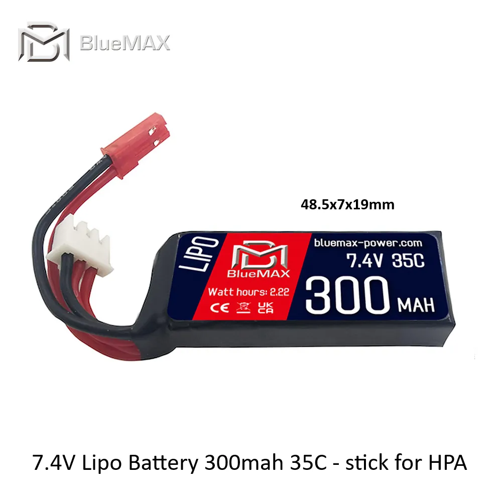 [2100000011780] 7.4V Lipo Battery 300mah 35C - stick for HPA