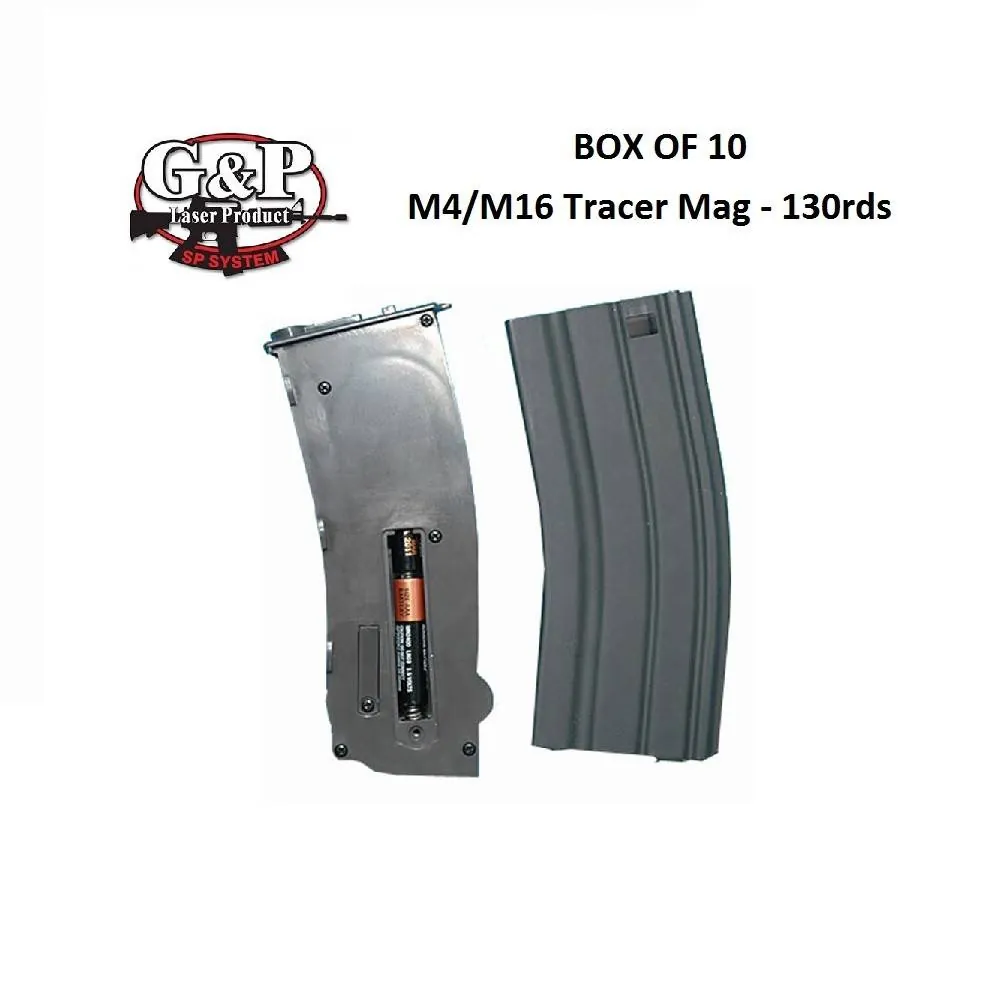 Tracer Magazine For M4 130rds - Grey - 10pcs