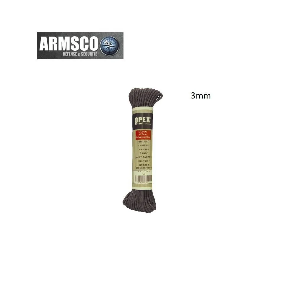 Paracord 3mm - 15m - BK