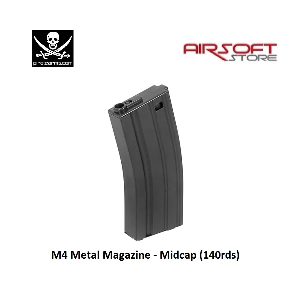 [2100000014354] M4 Magazine - Metal - Mid-Cap - 140rds - BK
