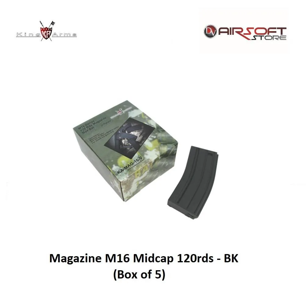 [2100000018499] Magazine M16 Midcap 120rds - BK - Box of 5