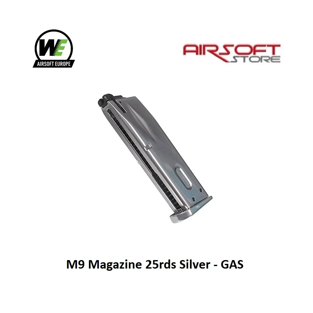 [2100000019915] M9 Magazine 25rds Silver - GAS