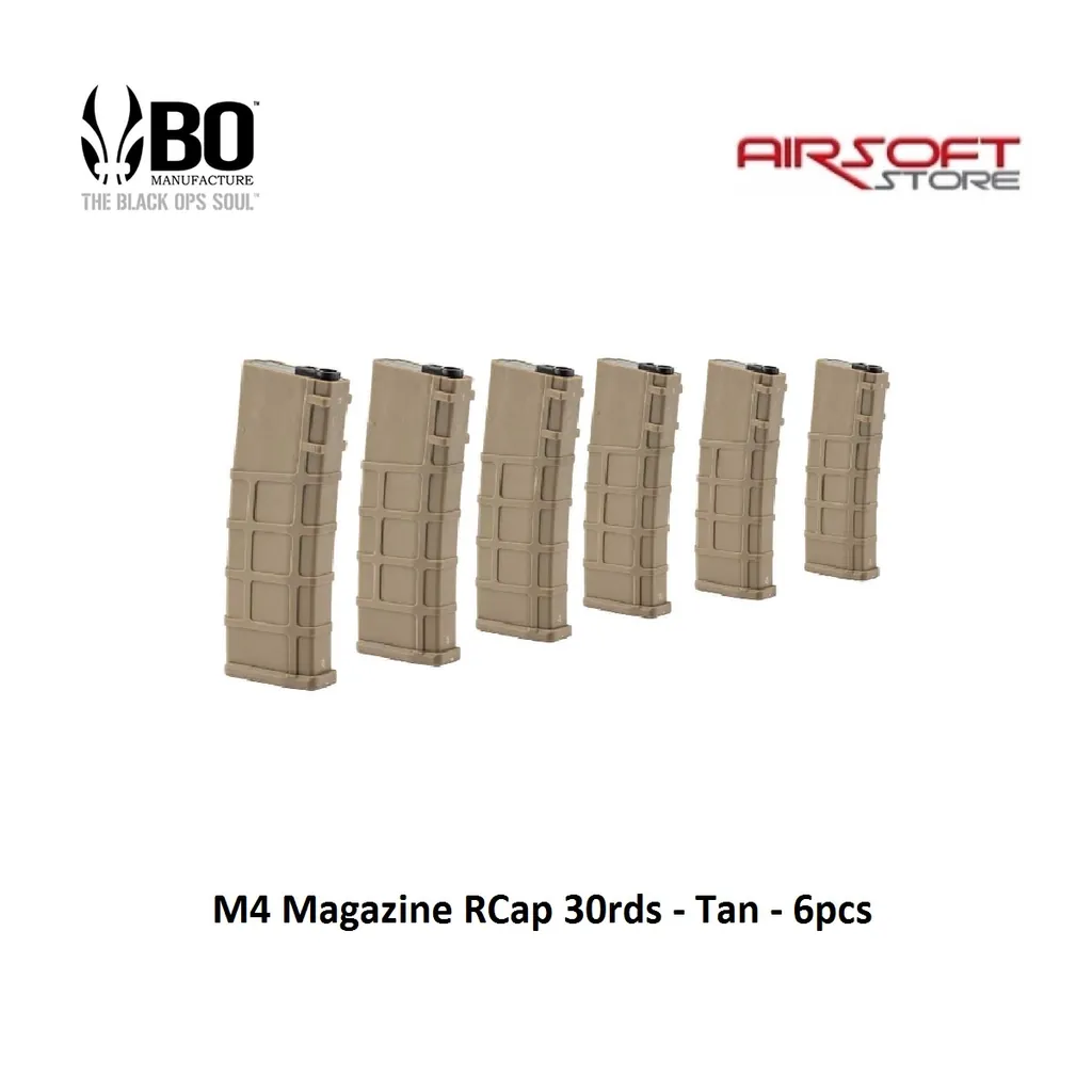 [2100000020584] M4 Magazine RCap 30rds - Tan - 6pcs