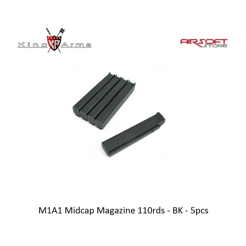 [2100000021154] Thompson M1A1 Midcap Magazine 110rds - BK - 5pcs