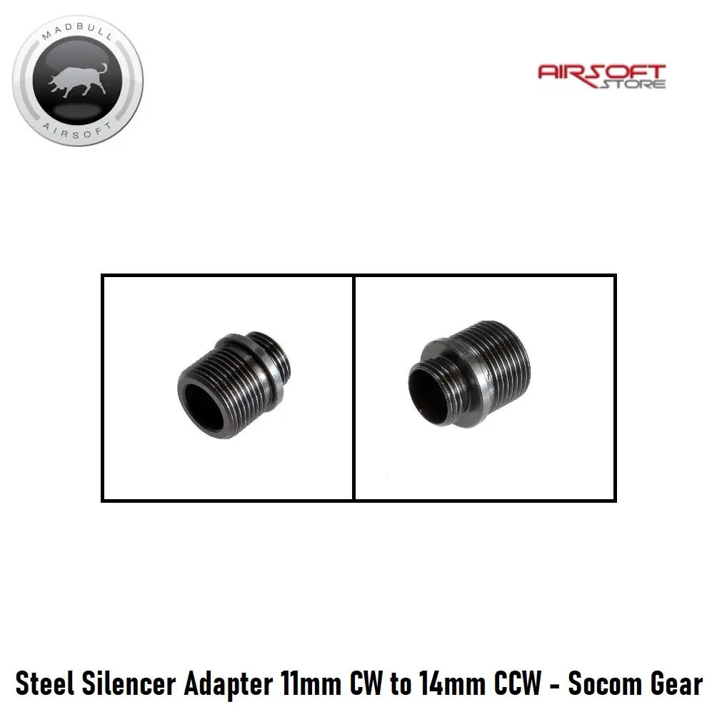 [2100000021451] Steel Silencer Adapter 11mm CW to 14mm CCW - Socom