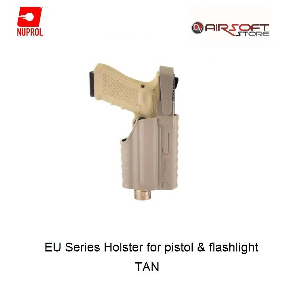 [2100000026579] Glock Series Holster for pistol with flashlight - TAN