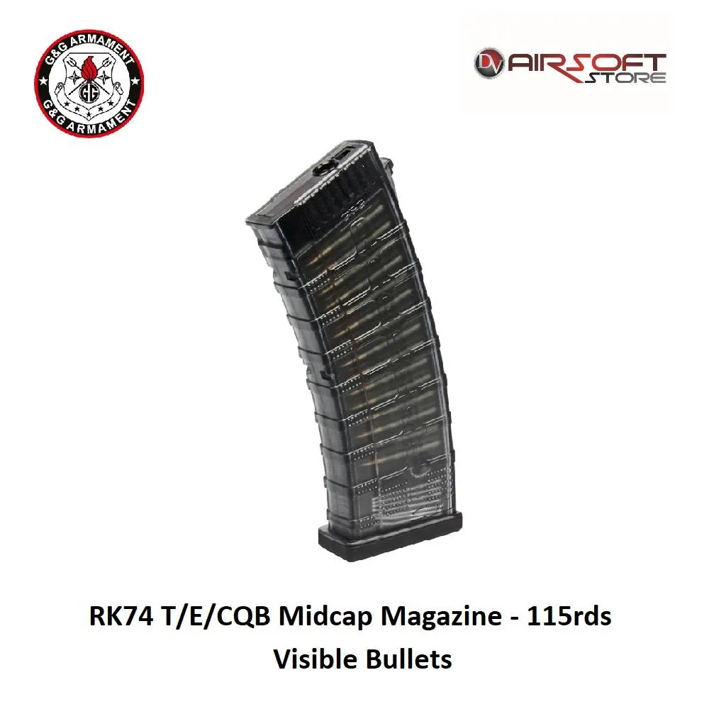 [2100000027187] RK74 T/E/CQB Midcap Magazine - 115rds - Visible Bullets