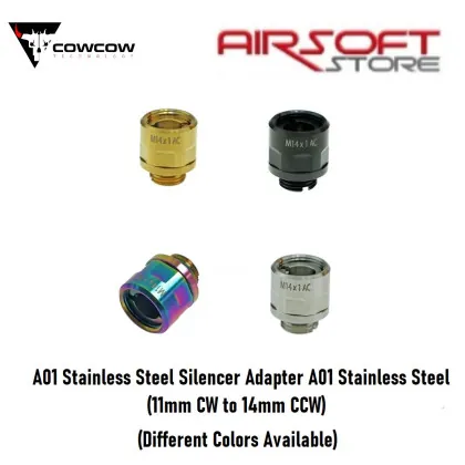 A01 Stainless Silencer Adapter (11mm CW to 14mm CCW)