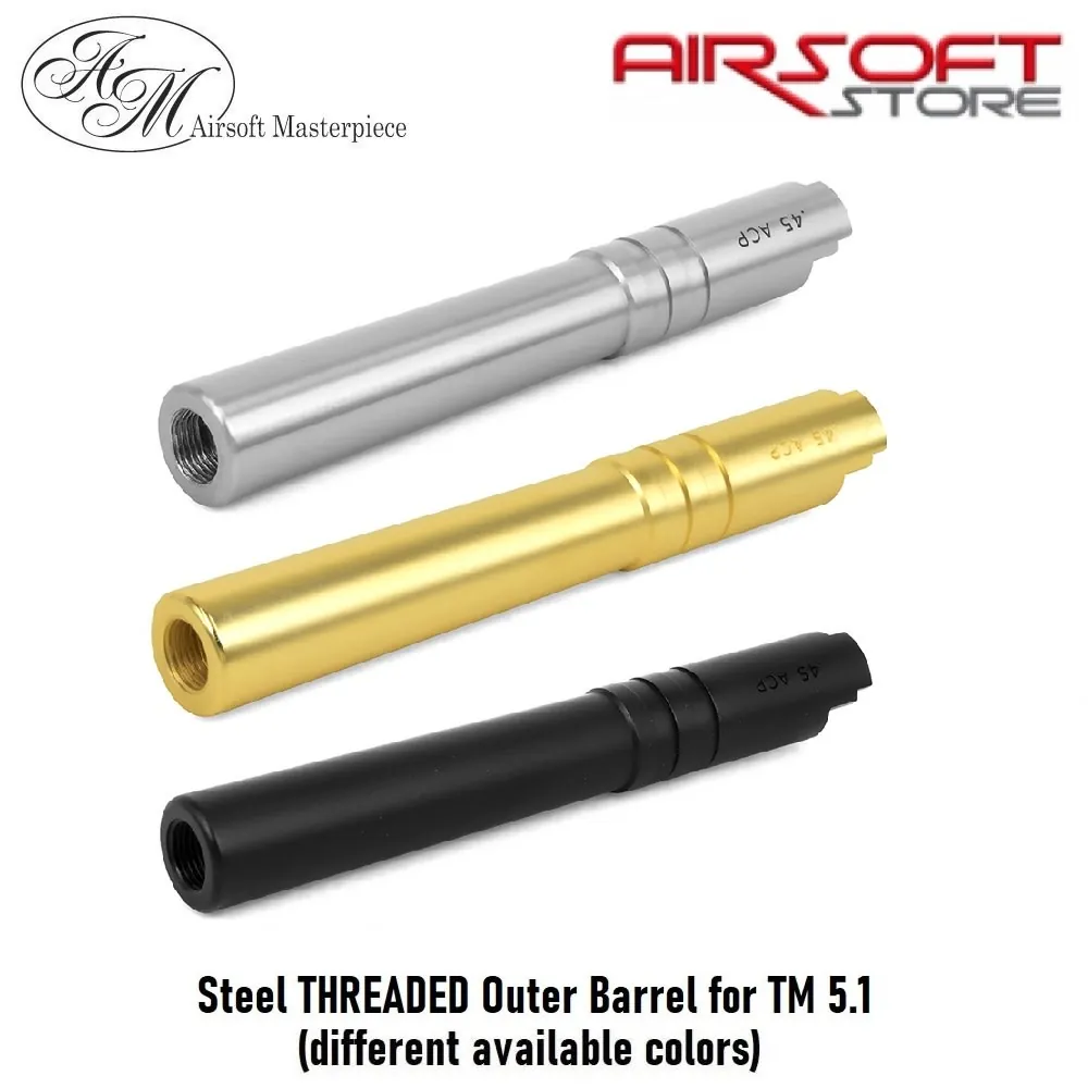[2100000046782] Steel THREADED Outer Barrel for TM 5.1 (Gold)