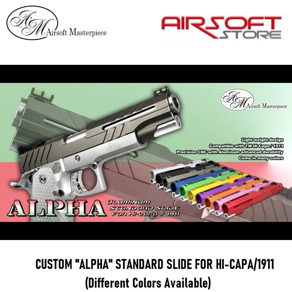 [2100000049677] CUSTOM "ALPHA" STANDARD SLIDE FOR HI-CAPA/1911 (Black)