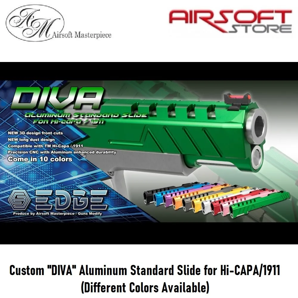 [2100000058693] Custom "DIVA" Aluminum Standard Slide for Hi-CAPA/1911 (Black)
