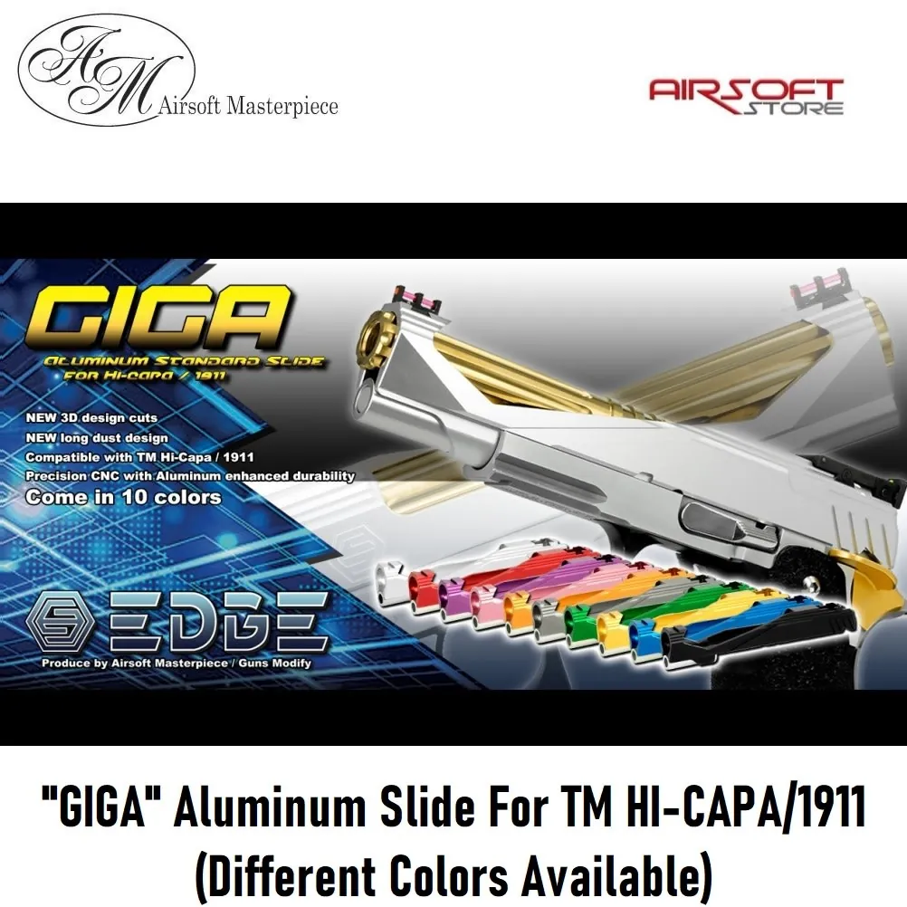 [2100000064335] Custom "GIGA" Aluminum Slide For TM HI-CAPA/1911 (Black)