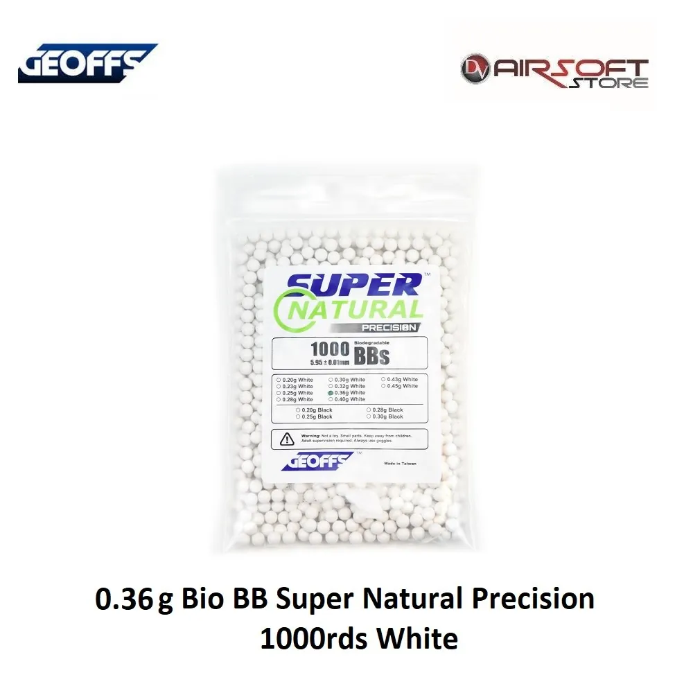 [2100000034680] 0.36g Bio BB Super Natural Precision 1000rds White