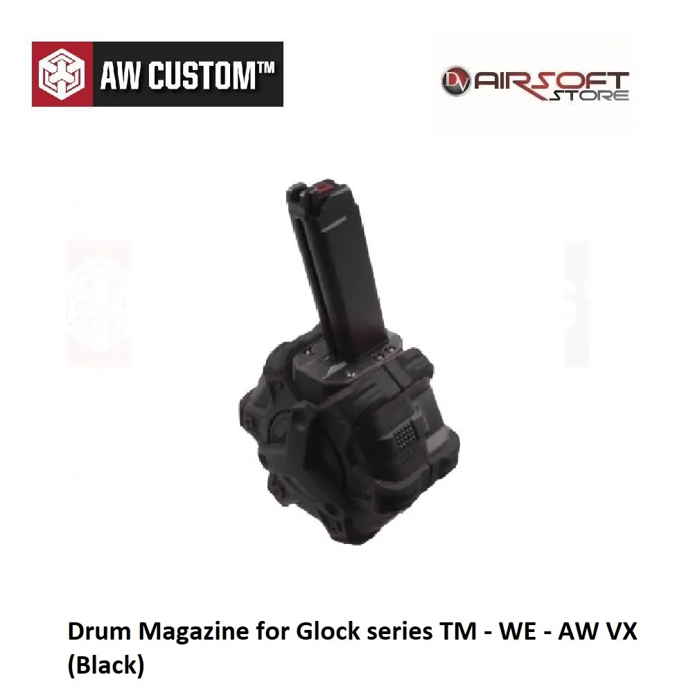 [2100000035052] Drum Magazine for Glock series TM - WE - AW VX (Black)