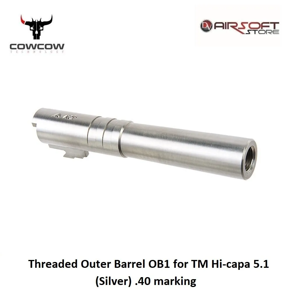 [2100000035281] Threaded Outer Barrel OB1 for TM Hi-capa 5.1 (Silver) .40 marking