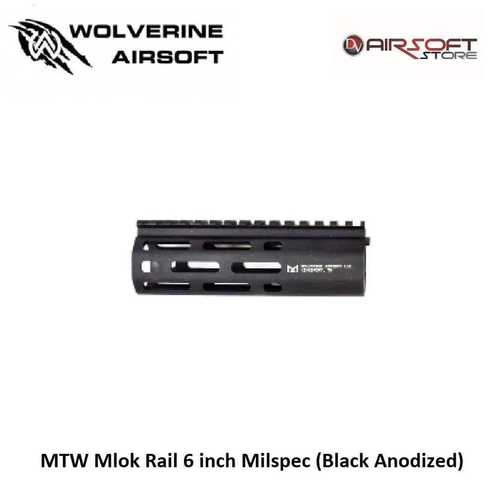 [2100000035380] MTW Mlok Rail 6 inch Milspec (Black Anodized)