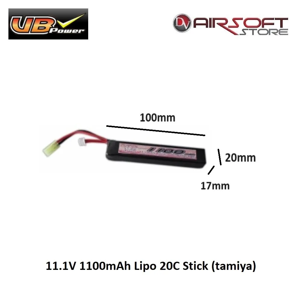[2100000036455] 11.1V 1100mAh Lipo 20C Stick (tamiya)