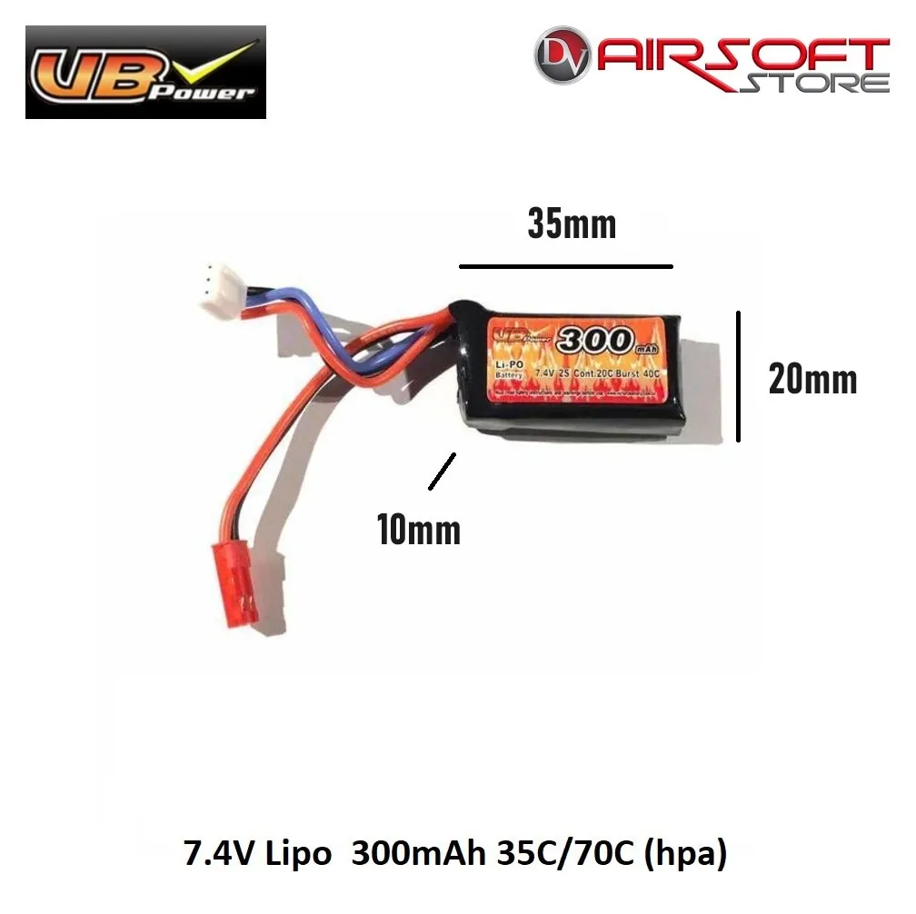 7.4V Lipo  300mAh 35C/70C (hpa)