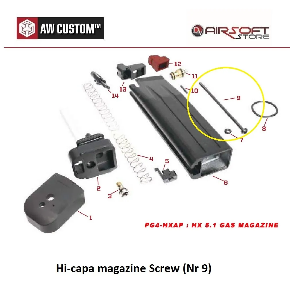 [2100000036929] Hi-capa magazine Screw (Nr 9)