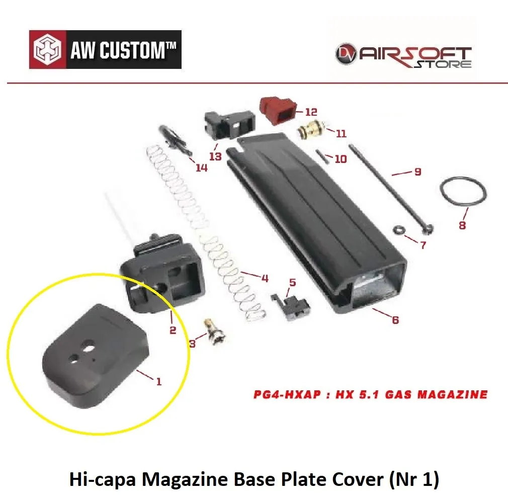 [2100000037018] Hi-capa Magazine Base Plate Cover (Nr 1)