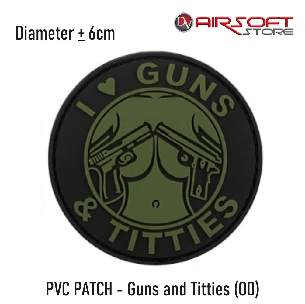 [2100000037797] PVC PATCH - Guns and Titties (OD)