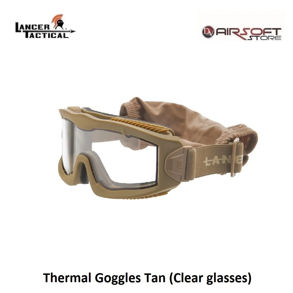 [2100000041572] Thermal Goggles Tan (Clear glasses)