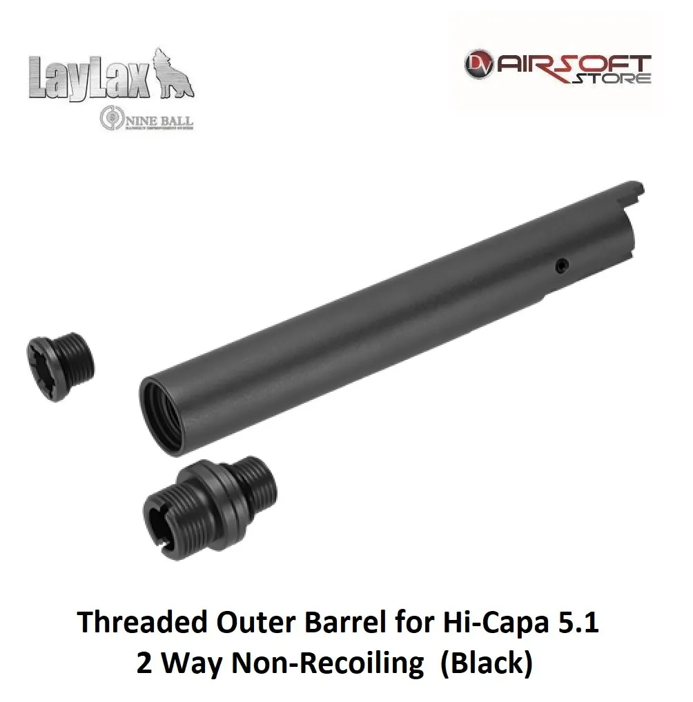 [2100000042425] Threaded Outer Barrel For Hi-Capa 5.1 2Way (Black)