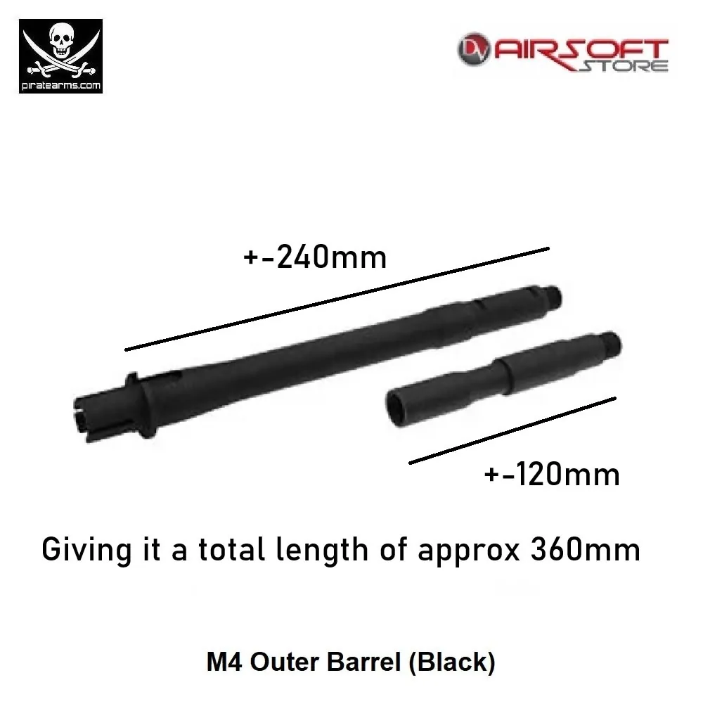 M4 Outer Barrel approx 240mm + 120mm (Black)