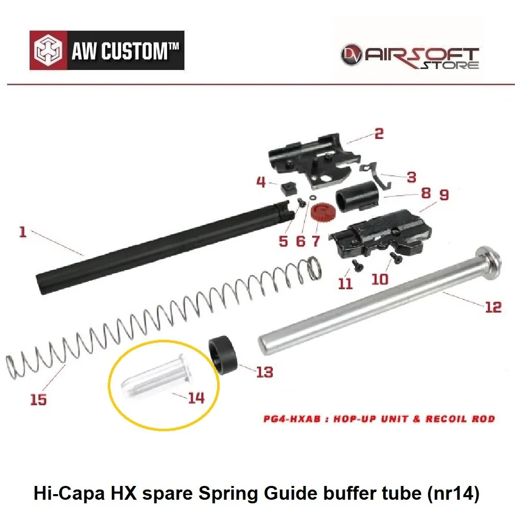 [2100000043163] Hi-Capa HX spare Spring Guide buffer tube (nr14)