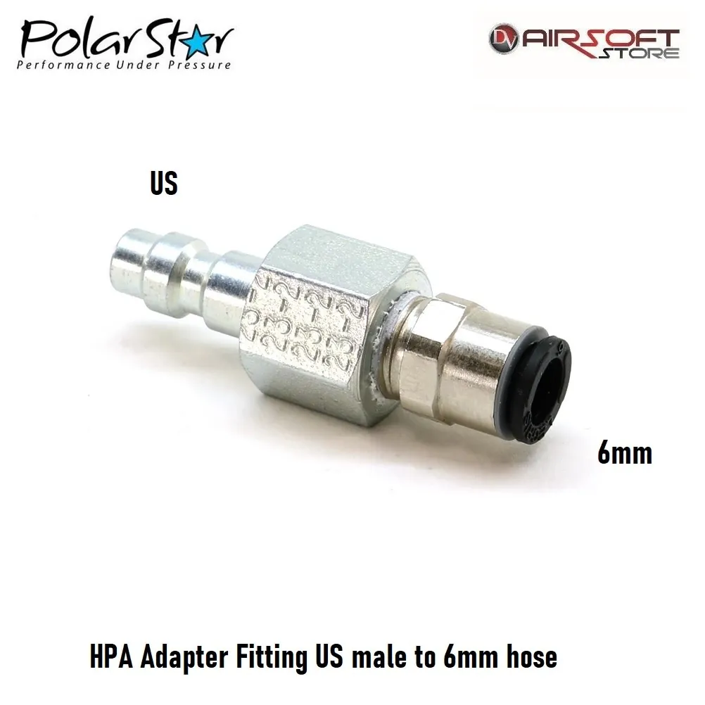 [2100000046683] HPA Adapter Fitting US male to 6mm hose
