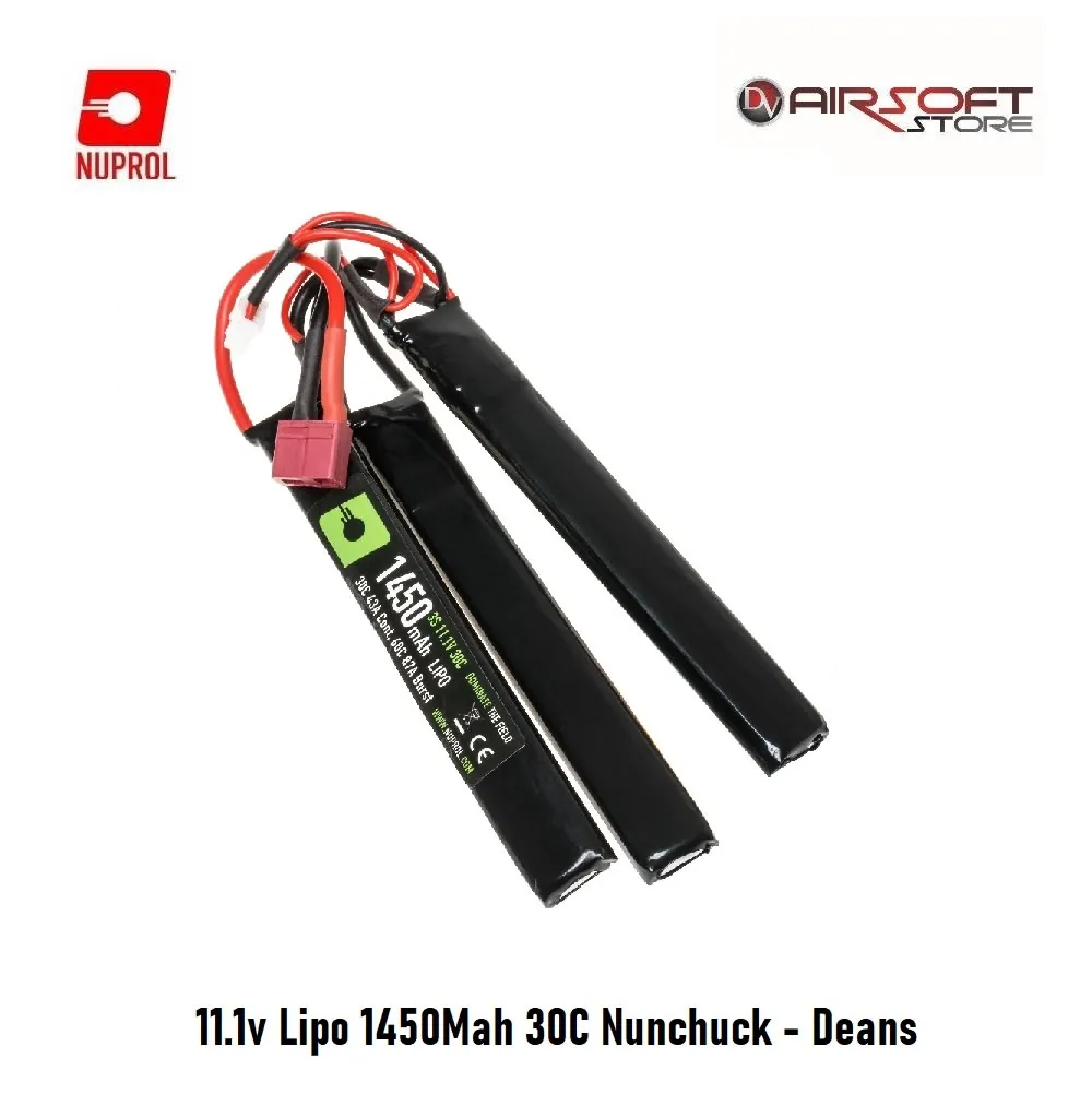 [2100000046881] 11.1v Lipo 1450Mah 30C Nunchuck - Deans