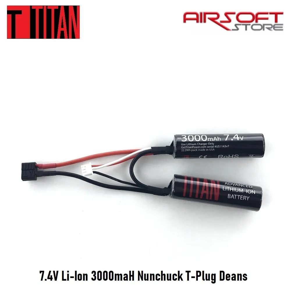 [2100000046928] 7.4V Li-Ion 3000maH Nunchuck T-Plug Deans