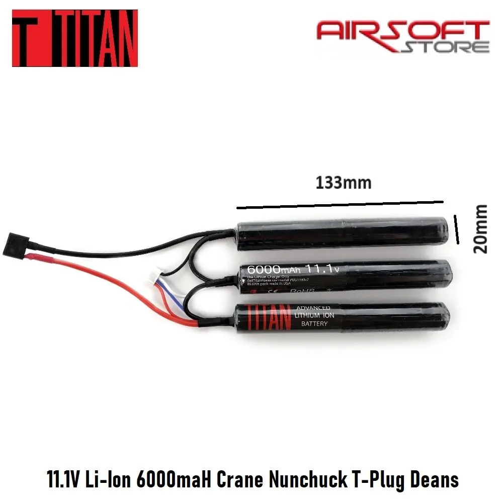 [2100000046935] 11.1V Li-Ion 6000maH Crane Nunchuck T-Plug Deans