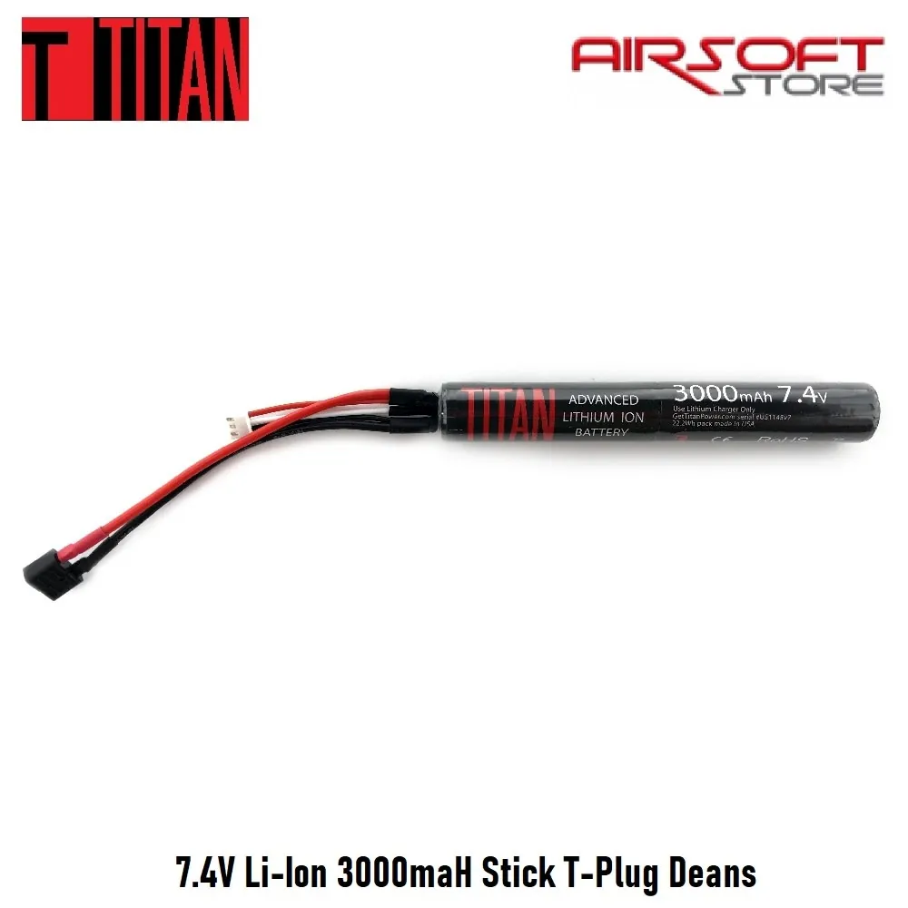 [2100000046980] 7.4V Li-Ion 3000maH Stick T-Plug Deans