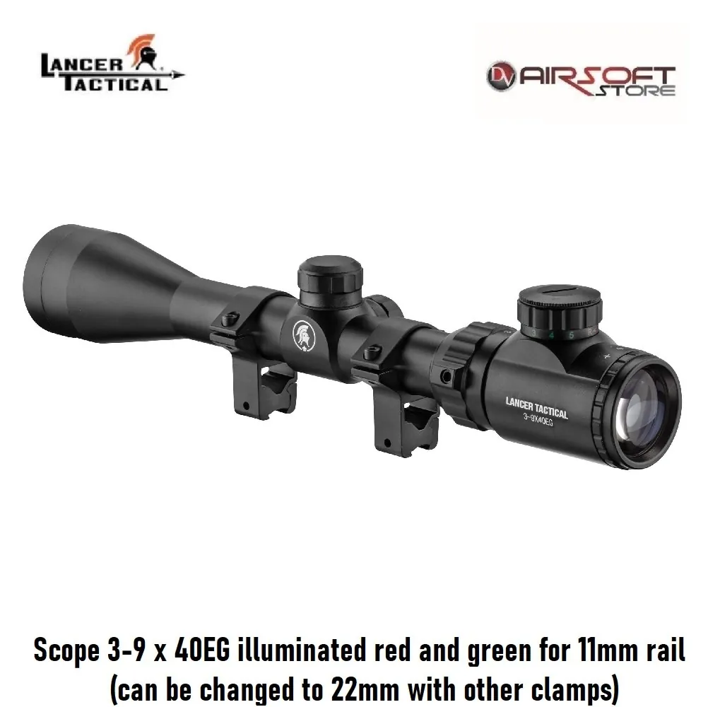 [2100000048328] Scope 3-9 x 40EG illuminated red and green for 11mm rail