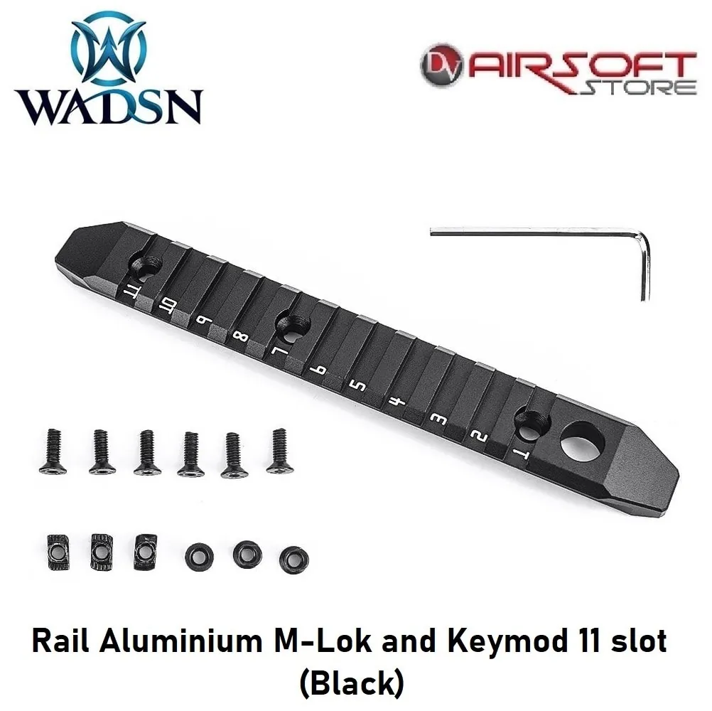 [2100000050604] Rail Aluminium M-Lok and Keymod 11 slot (Black)