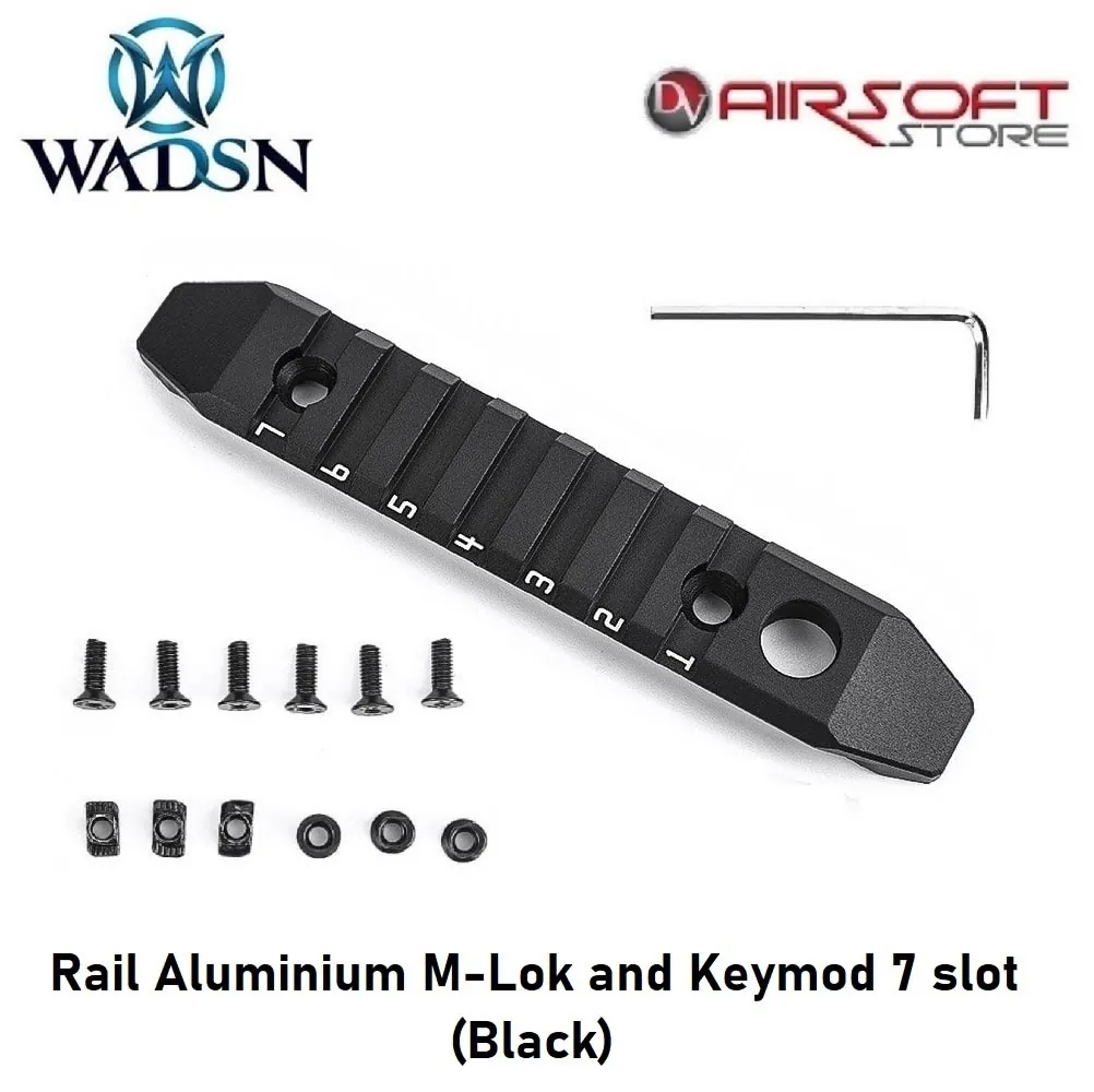 Rail Aluminium M-Lok and Keymod 7 slot (black)