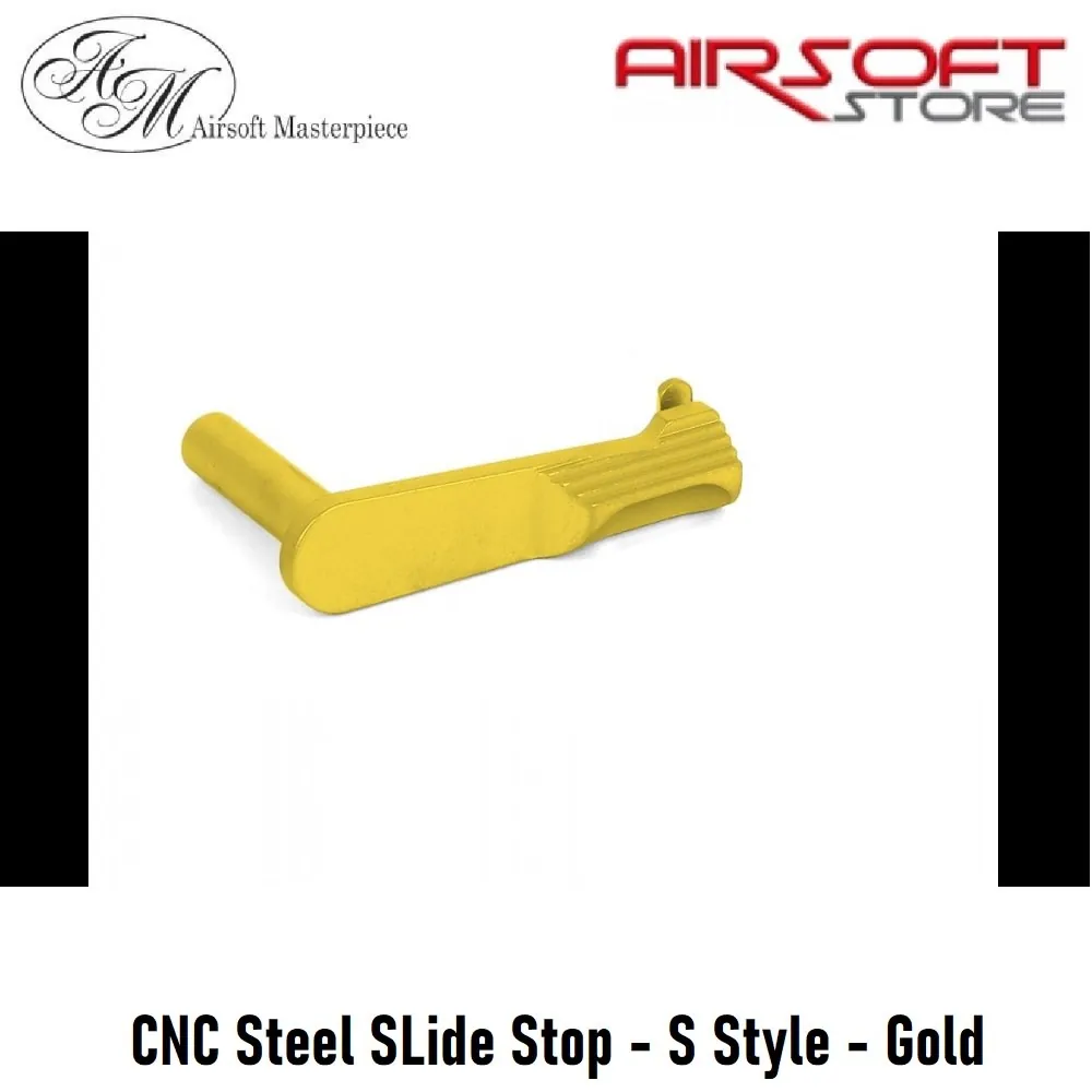 CNC Steel SLide Stop - S Style - Gold