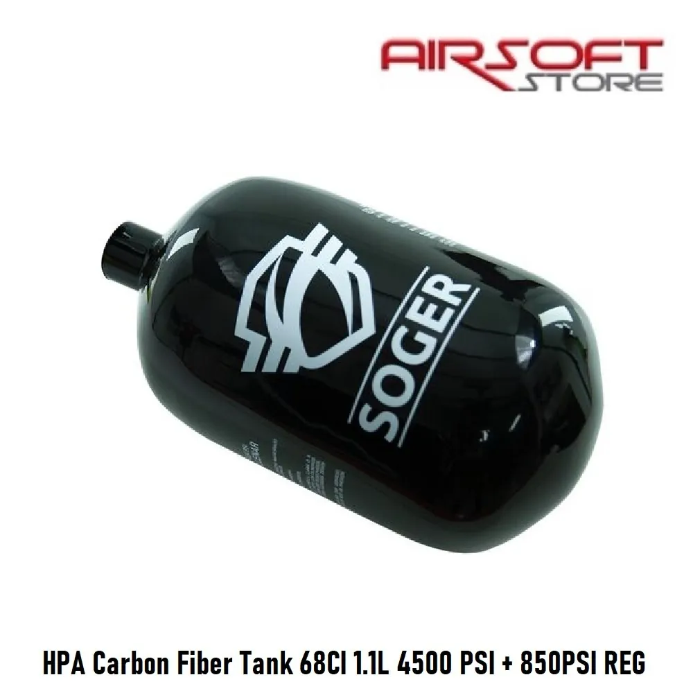 [2100000052998] HPA Carbon Fiber Tank 68CI 1.1L 4500 PSI + 850PSI REG