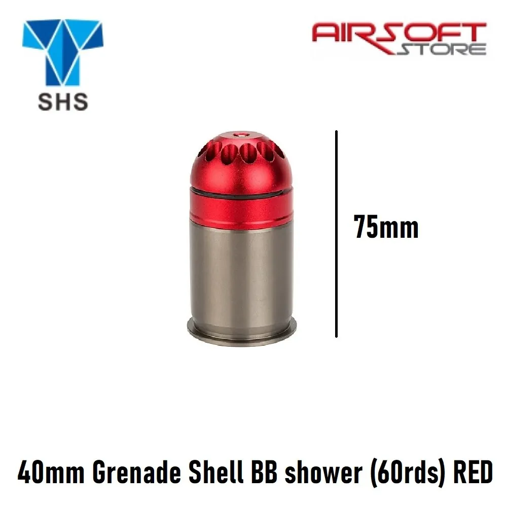 [2100000053117] 40mm Grenade Shell BB shower (60rds) RED
